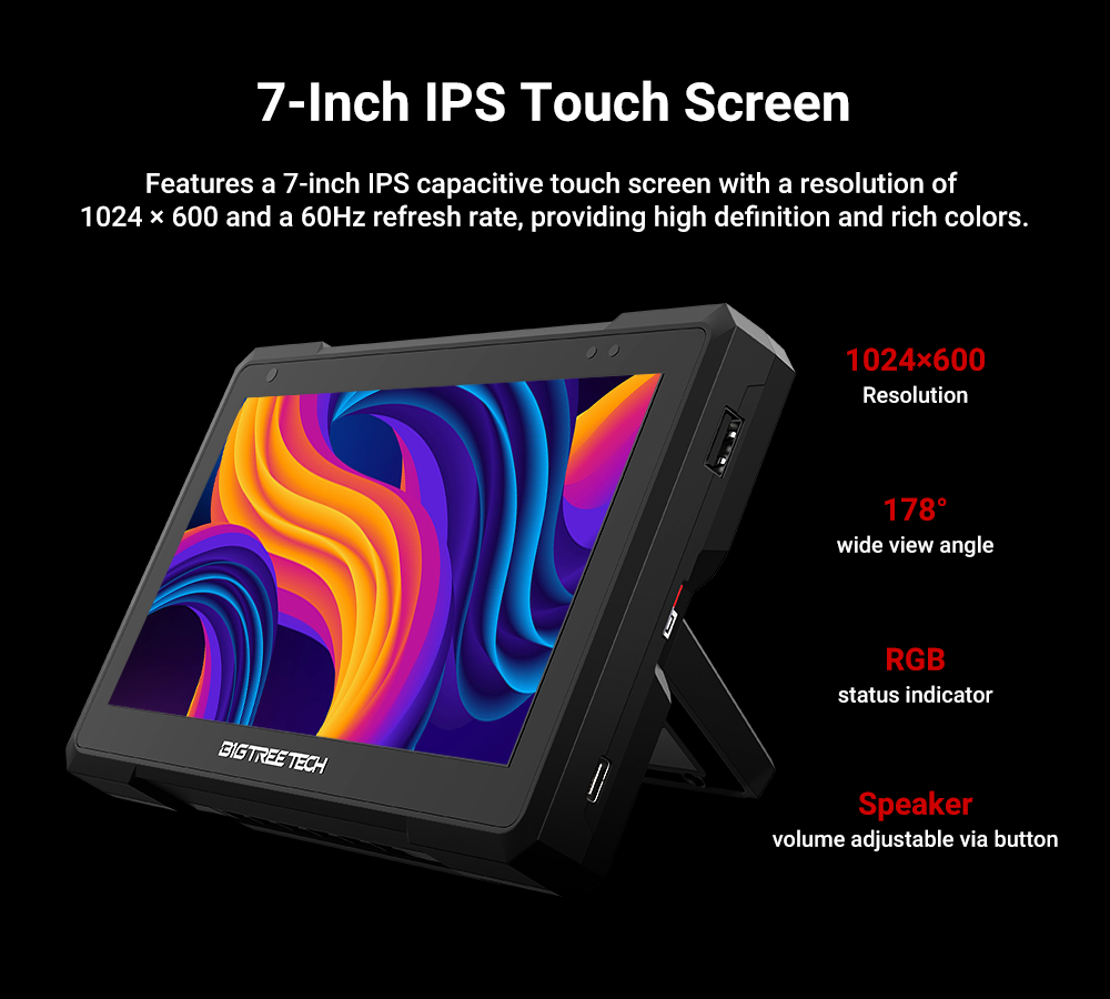 BIGTREETECH Pad 7 IPS Dokunmat - Klipper Pad 7 Inch incelemesi ve fiyatı
